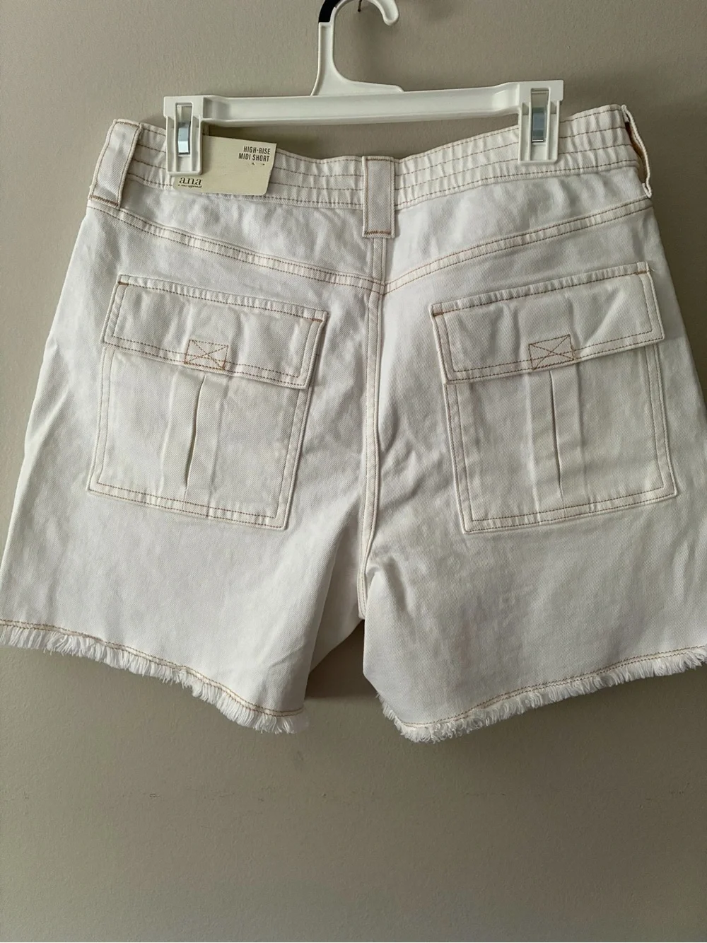 A.N.A High‑Rise Midi Shorts – White Denim– Size 12 – NWT - Picture 7 of 11